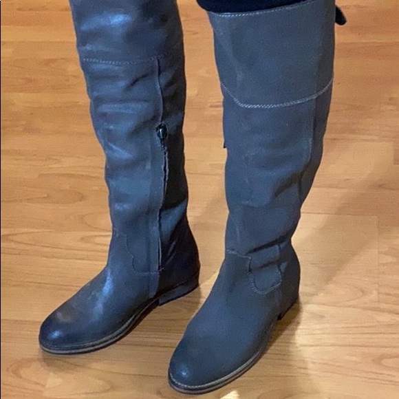 New BP Distressed Gray Below the Knee Boots - Picture 2 of 9